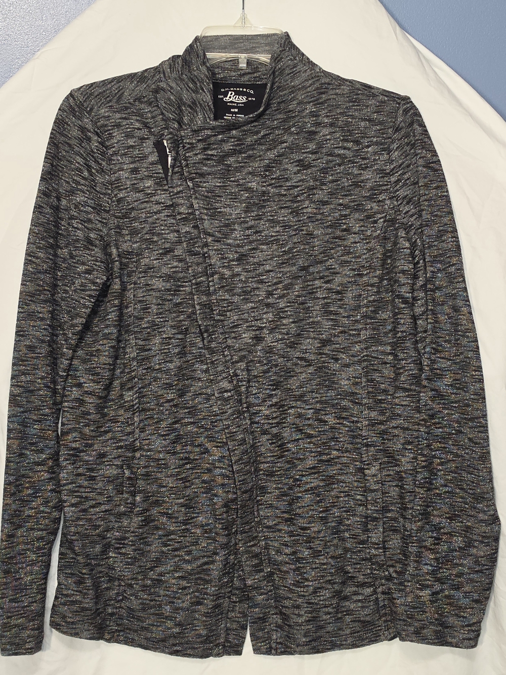 Bass Heathered Charcoal Gray Zip-Front Blazer Jacket